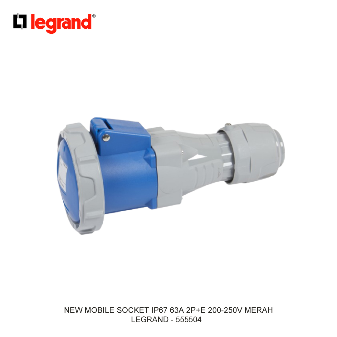 NEW MOBILE SOCKET IP67 63A 2P+E 200-250V BIRU