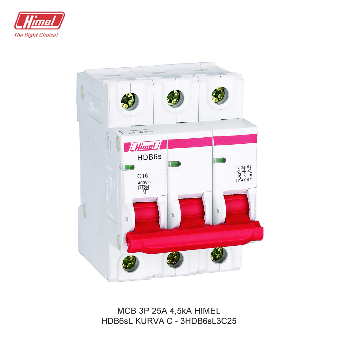 MCB HIMEL HDB6sL C 3P 25A 4,5kA