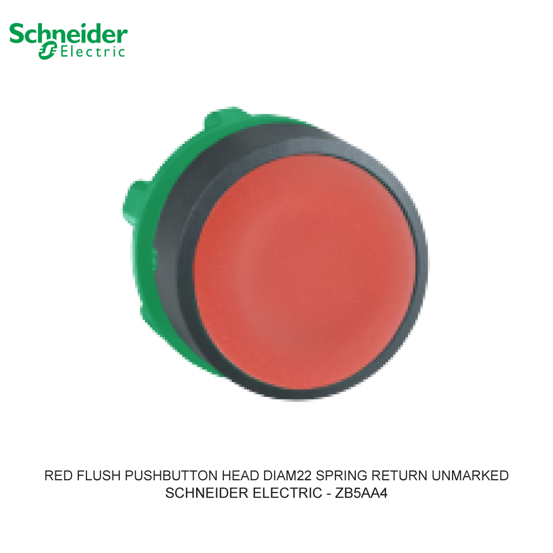 RED FLUSH PUSHBUTTON HEAD DIAM22 SPRING RETURN UNMARKED