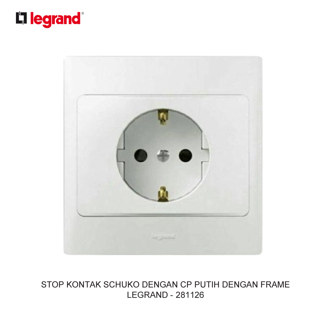 SOCKETS SCHUKO WITH CP WHITE WITH FRAME