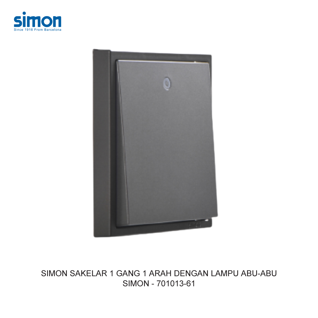 SIMON i7 1 GANG 1 WAY SWITCH MODULE WITH LED GREY