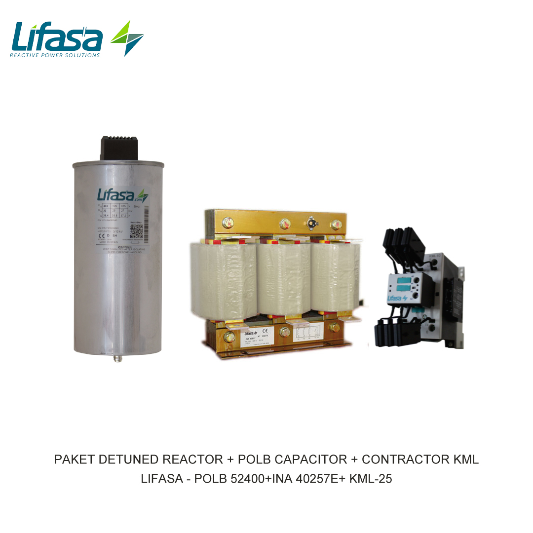 LIFASA PAKET DETUNED REACTOR + POLB CAPACITOR 525V + CONTRACTOR KML 25kVAR 400/415V
