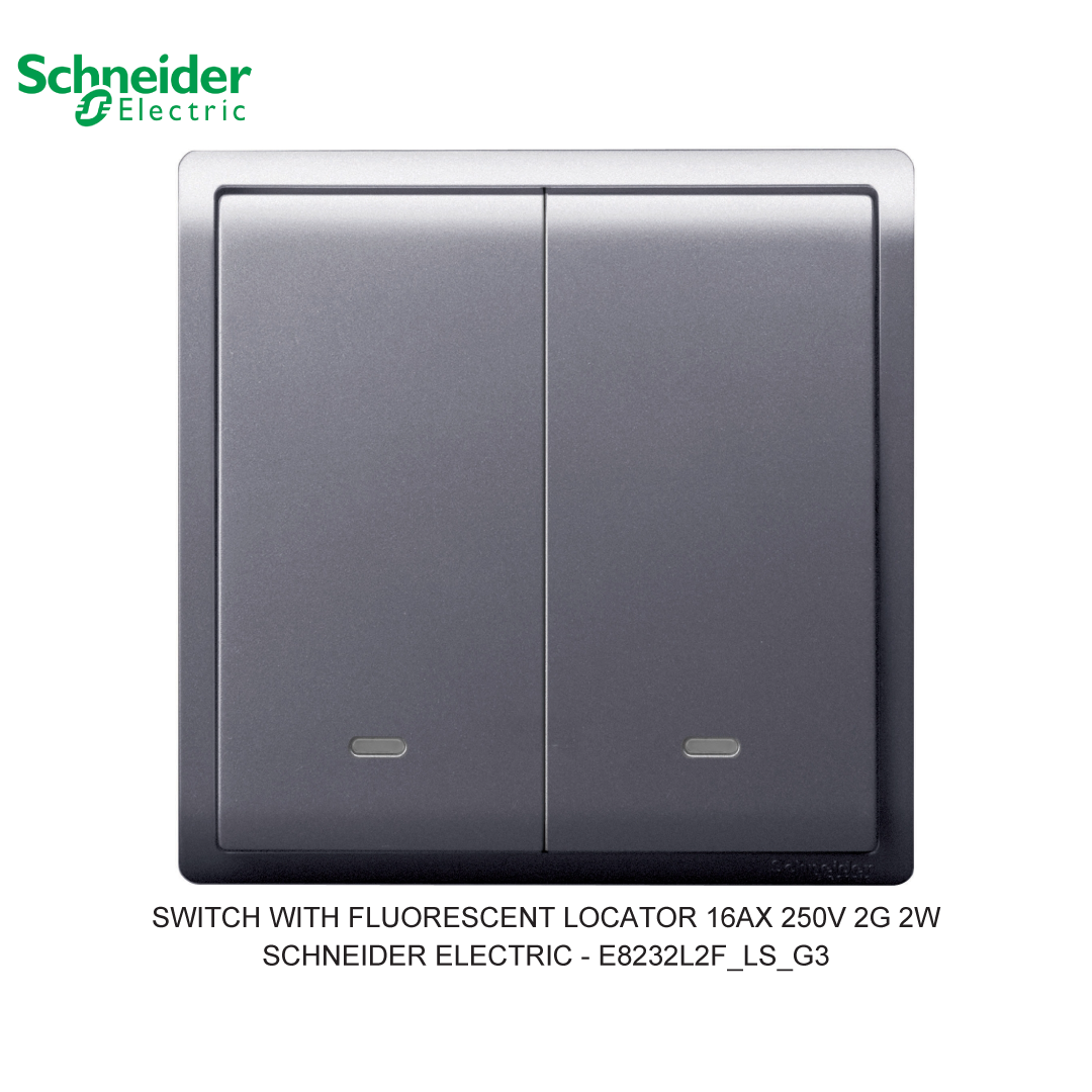 SWITCH WITH FLUORESCENT LOCATOR 16AX 250V 2G 2W