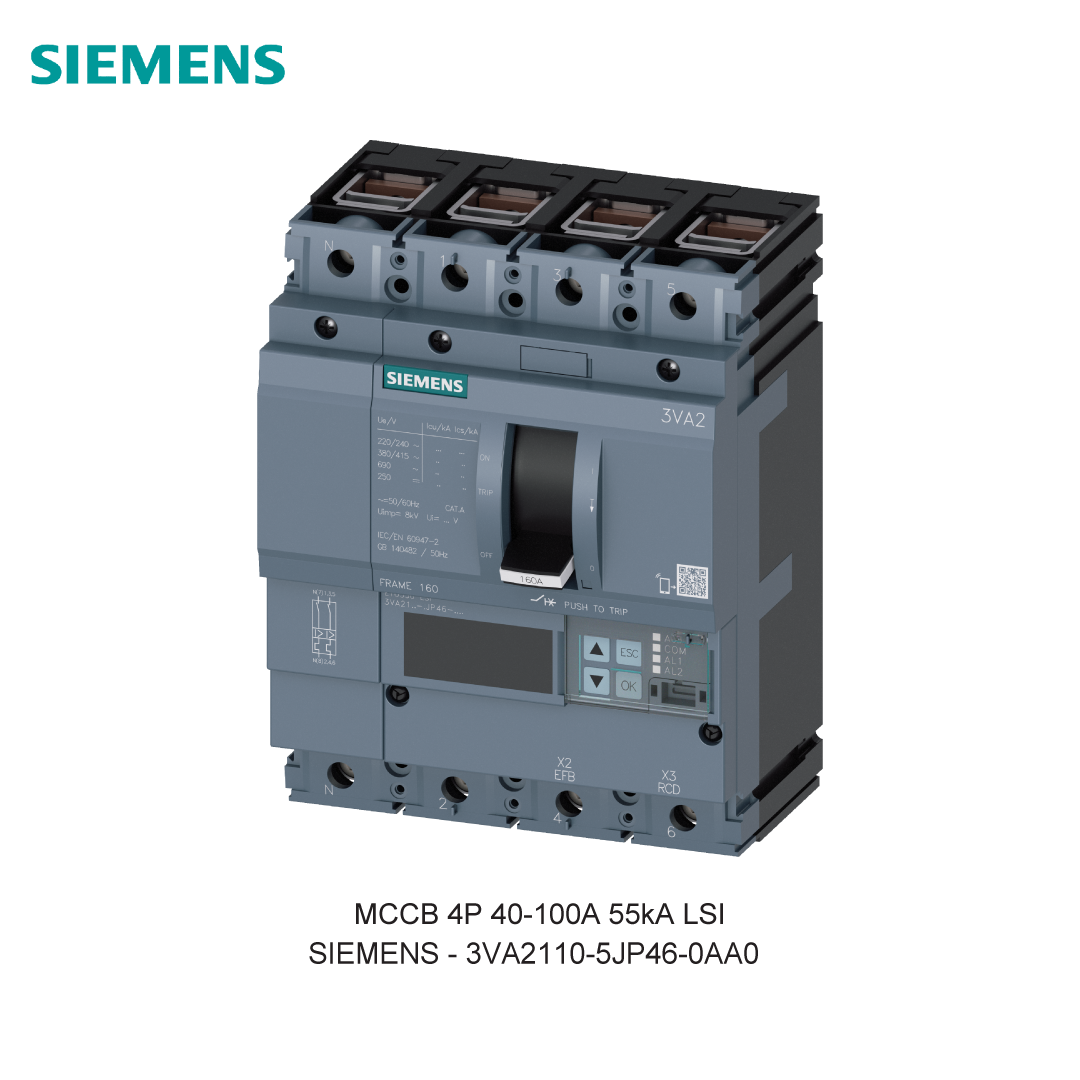 MCCB 4P 40-100A 55kA LSI
