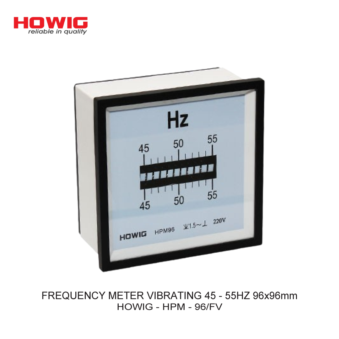 FREQUENCY METER VIBRATING 45 - 55HZ 96x96mm