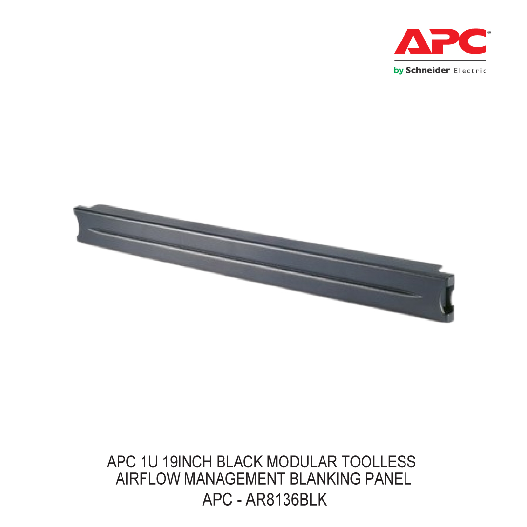 APC 1U 19INCH BLACK MODULAR TOOLLESS AIRFLOW MANAGEMENT BLANKING PANEL