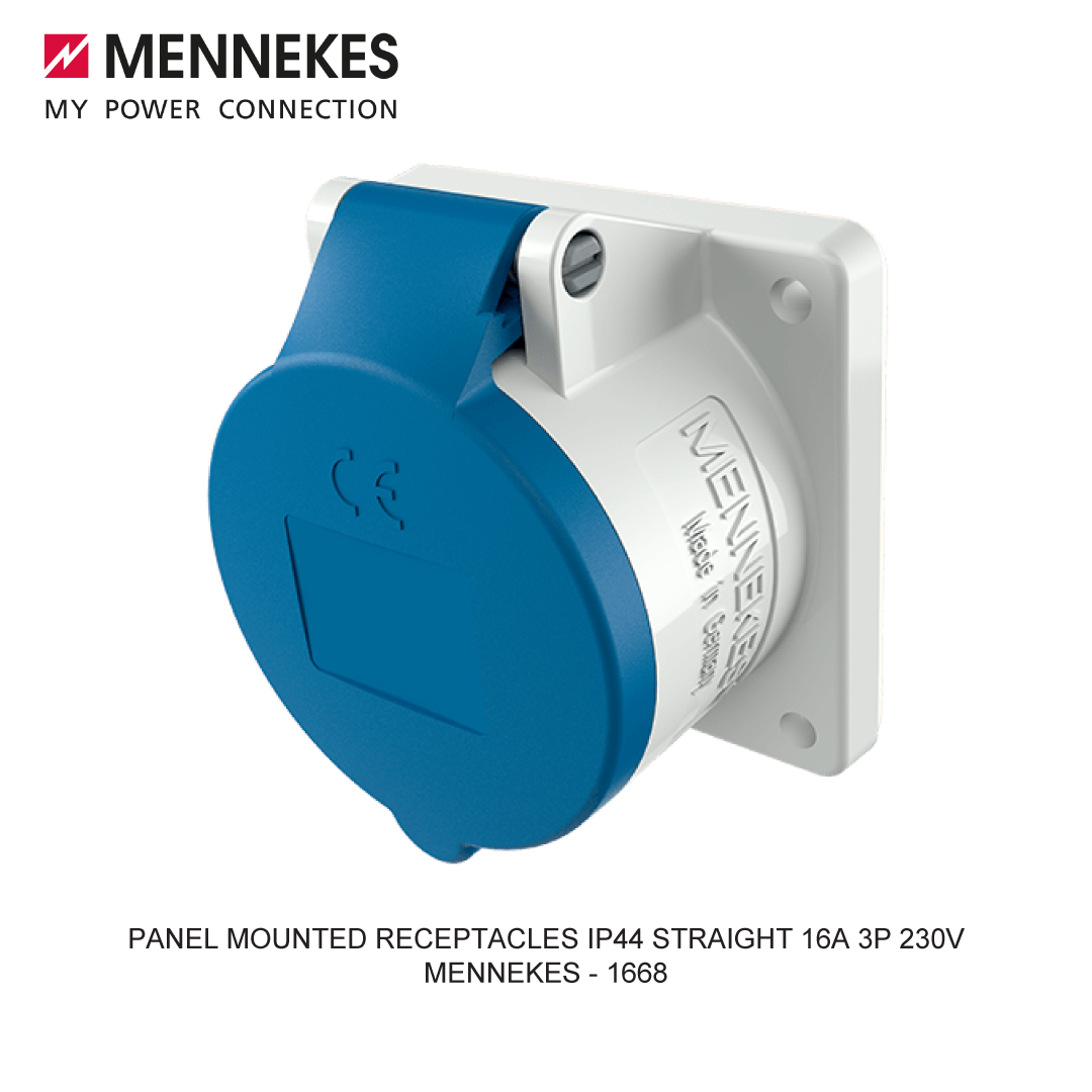 PANEL MOUNTED RECEPTACLES IP44 STRAIGHT 16A 3P 230V