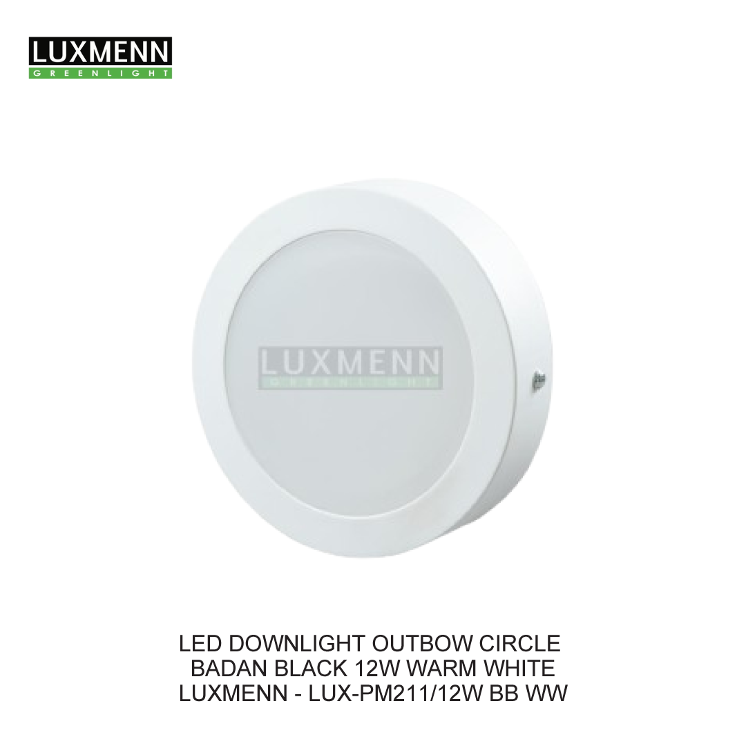 LED DOWNLIGHT OUTBOW CIRCLE BADAN BLACK 12W WARM WHITE