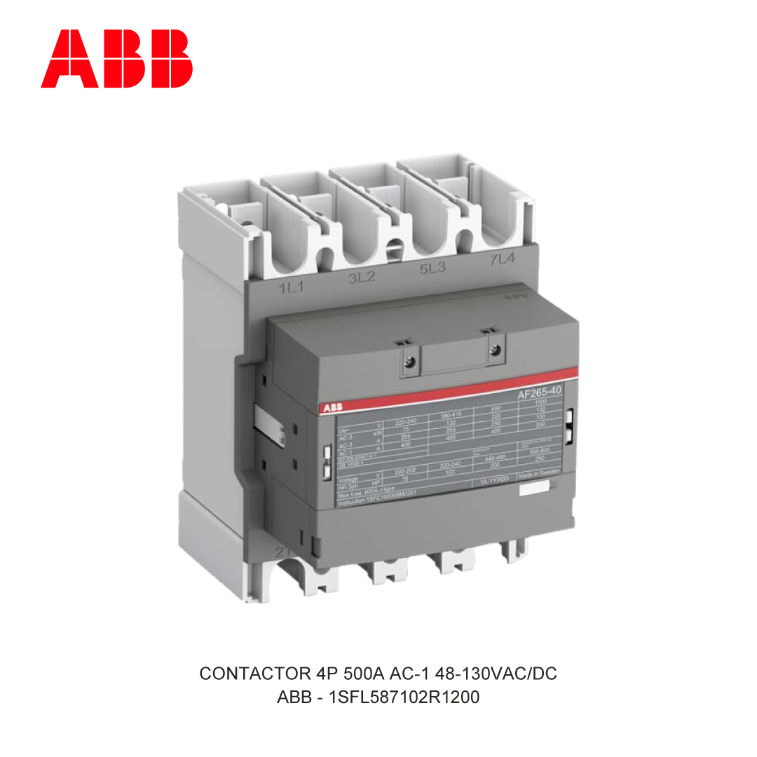 CONTACTOR 4P 500A AC-1 48-130V AC/DC
