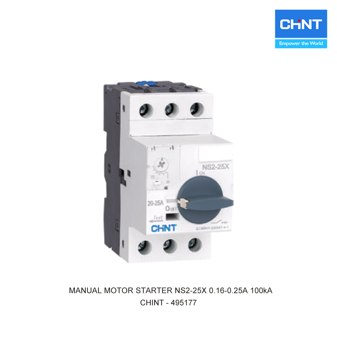 MANUAL MOTOR STARTER NS2-25X 0.16-0.25A 100kA
