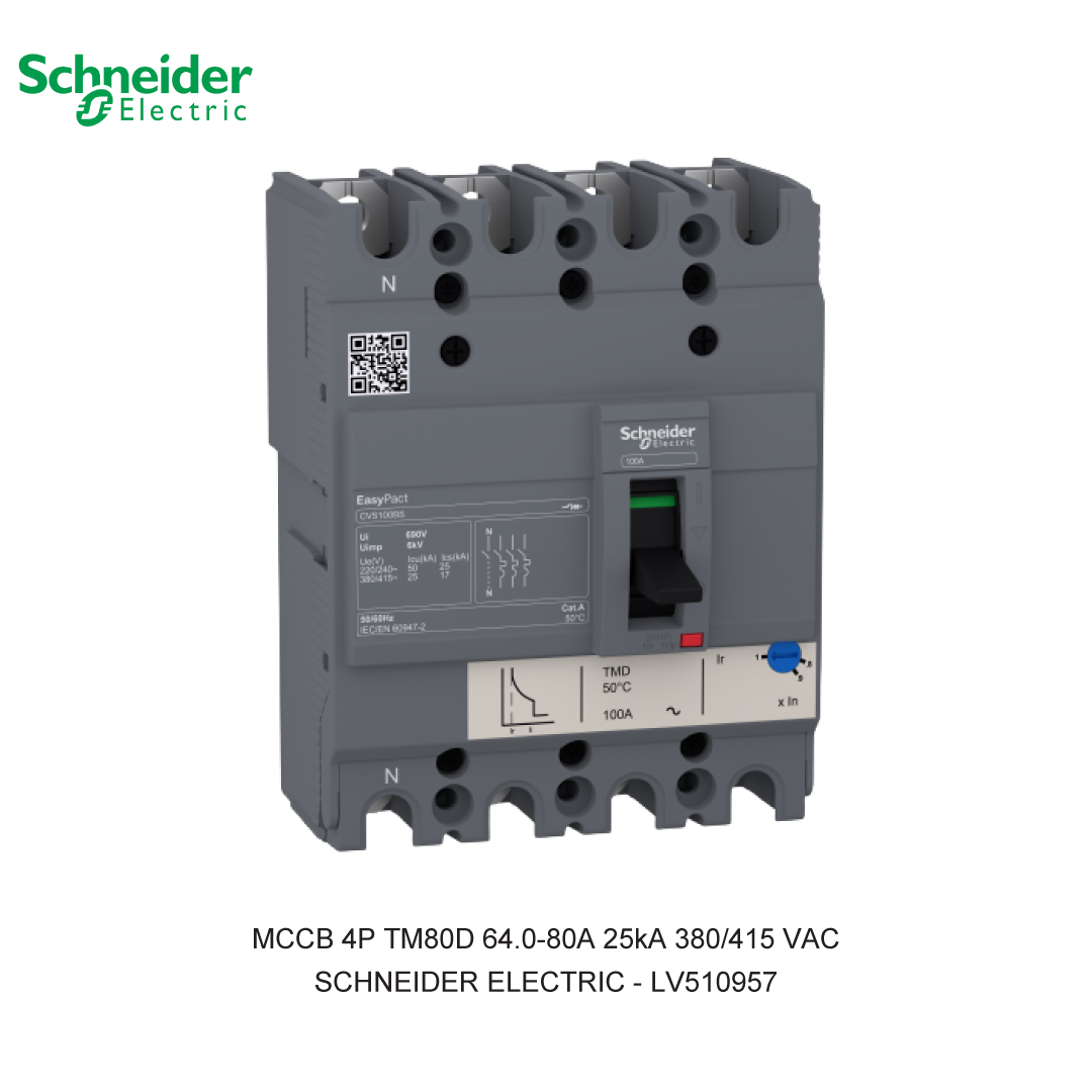 MCCB 4P TM80D 64.0-80A 25KA 380/415VAC