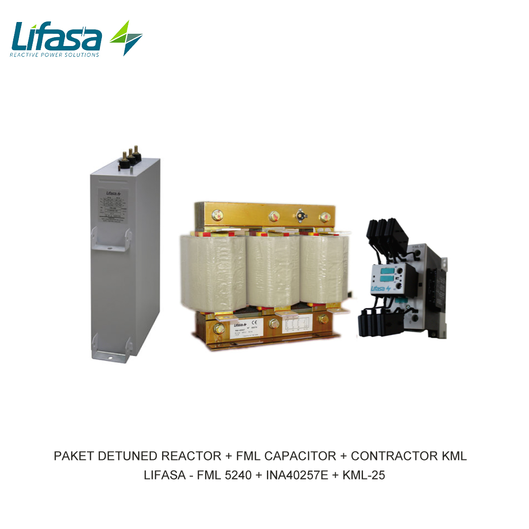 LIFASA PAKET DETUNED REACTOR + FML CAPACITOR 525V + CONTRACTOR KML 25kVAR 400/415V