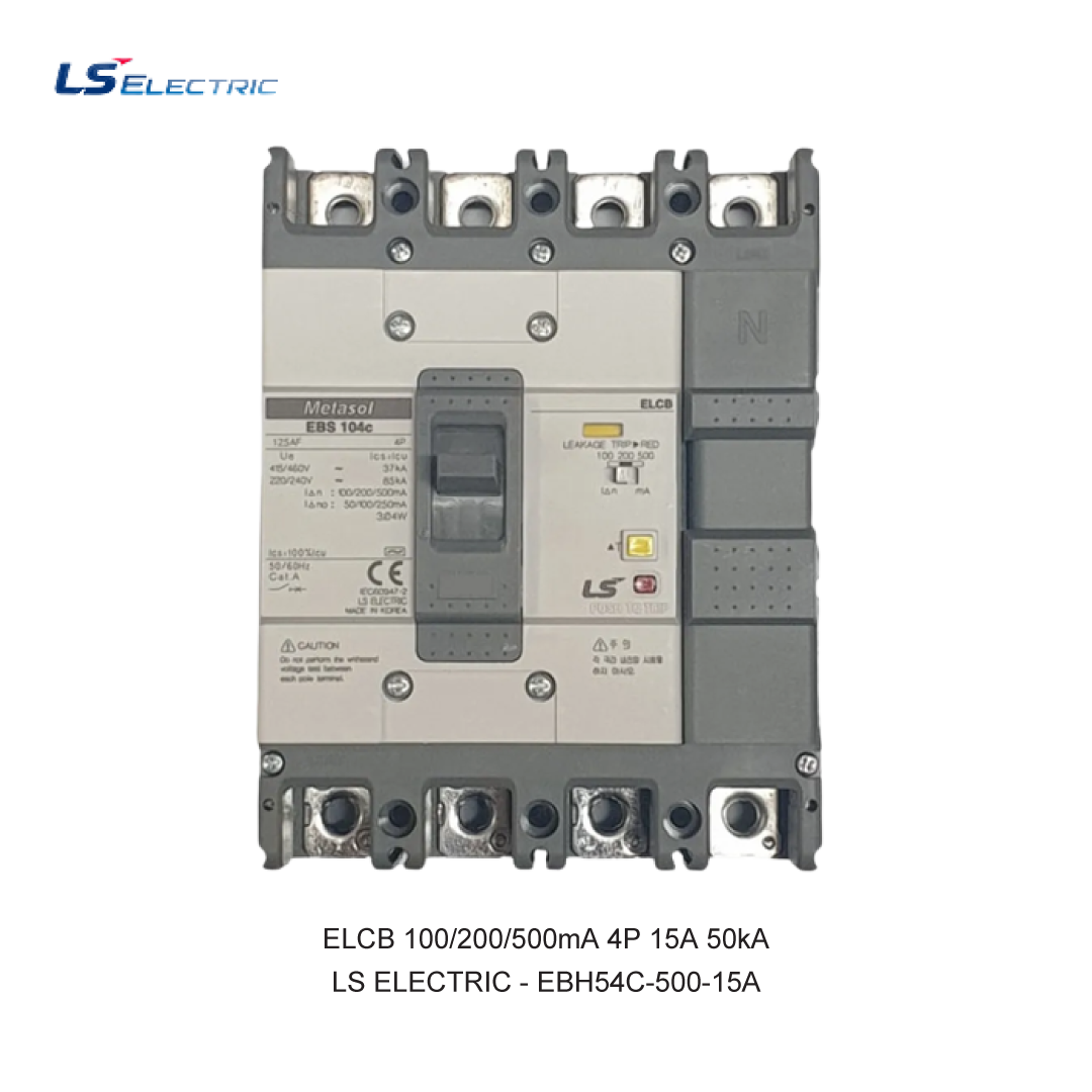 ELCB 100/200/500mA 4P 15A 50kA