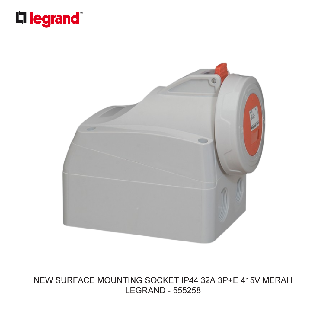 NEW SURFACE MOUNTING SOCKET IP44 32A 3P+E 415V MERAH
