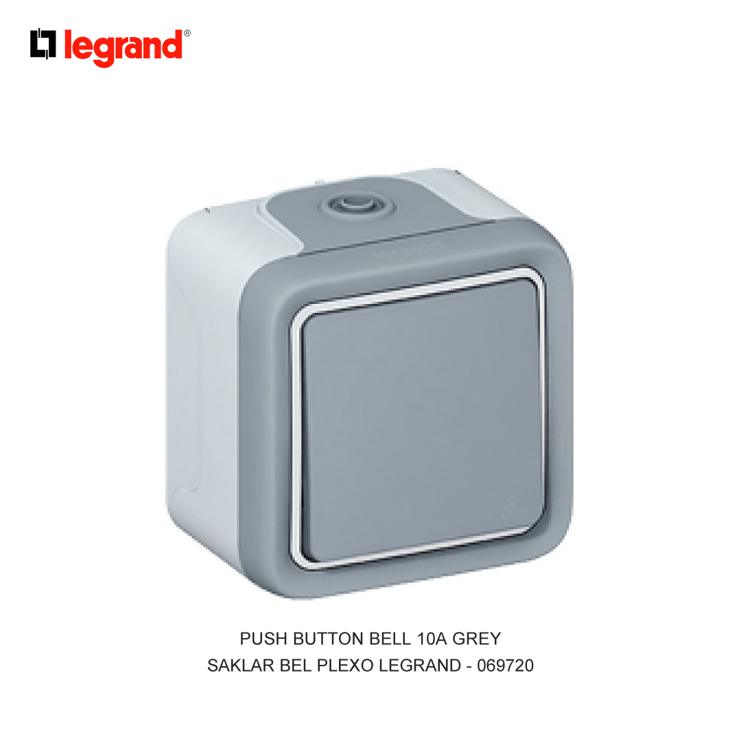 PUSH BUTTON BELL 10A GREY