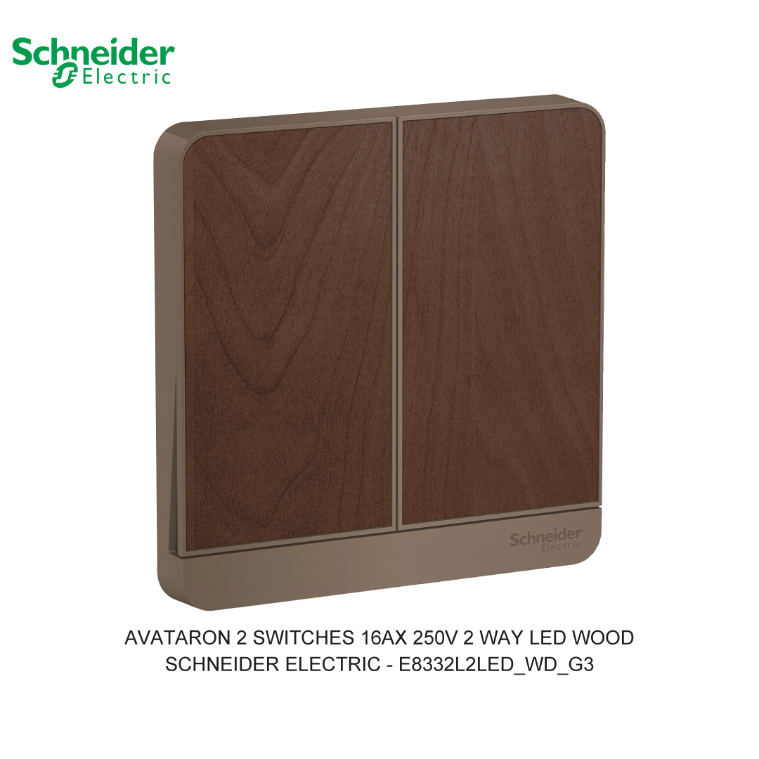 AVATARON 2 SWITCHES 16AX 250V 2 WAY LED WOOD