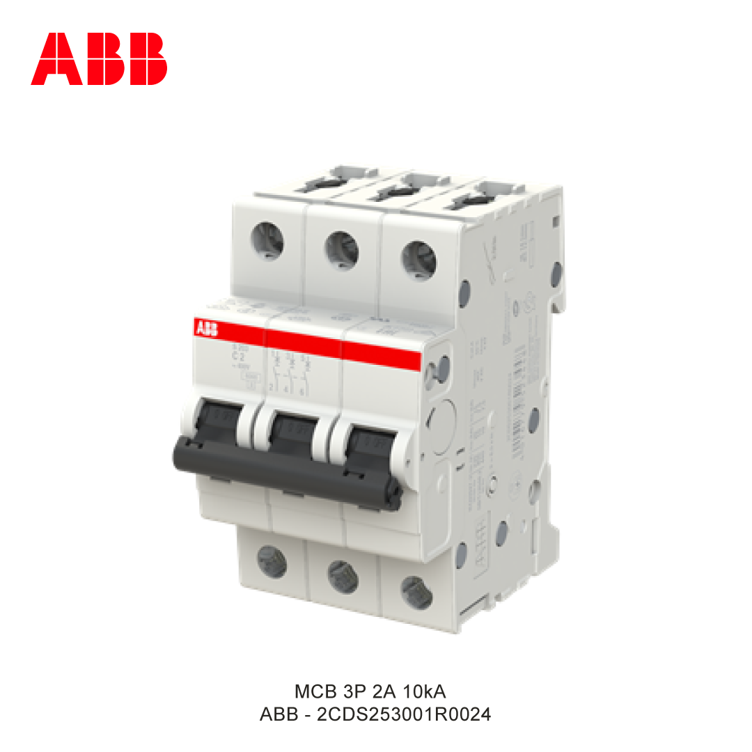 MCB 3P 2A 6kA/10kA CURVA C