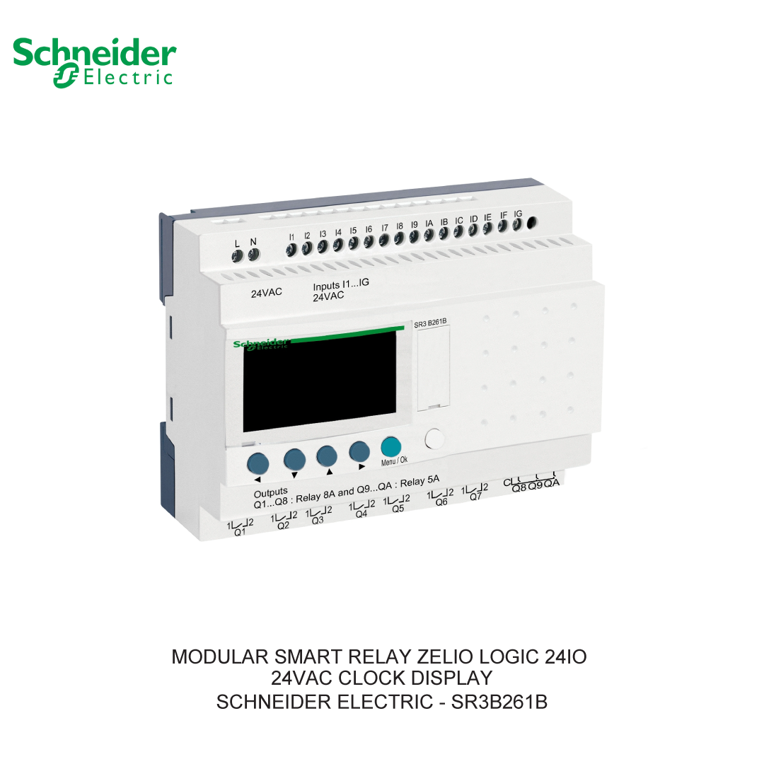 MODULAR SMART RELAY ZELIO LOGIC 24IO 24VAC CLOCK DISPLAY