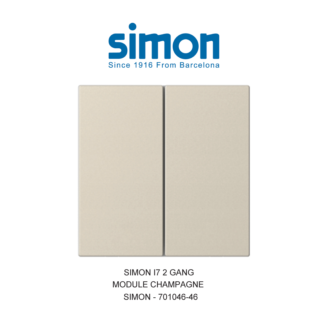 SIMON i7 2 GANG MODULE CHAMPAGNE