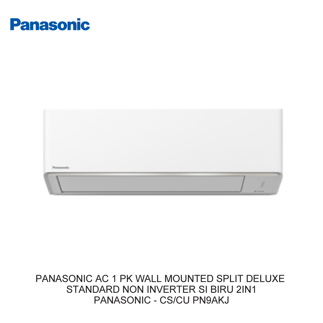 PANASONIC AC 1 PK WALL MOUNTED SPLIT DELUXE STANDARD NON INVERTER SI BIRU 2IN1