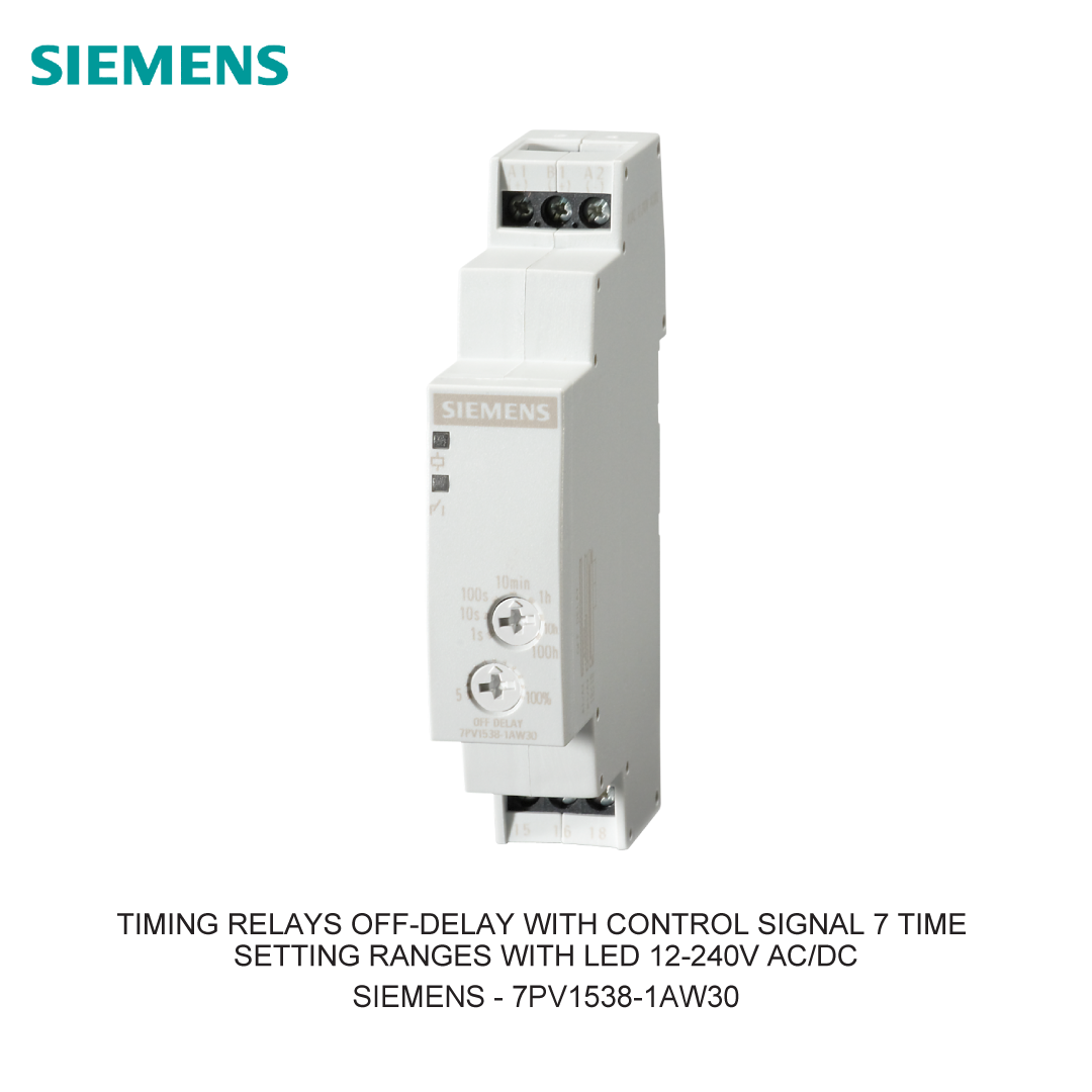 TIMING RELAYS OFF-DELAY WITH CONTROL SIGNAL 7 TIME SETTING RANGES WITH LED 12-240V AC/DC