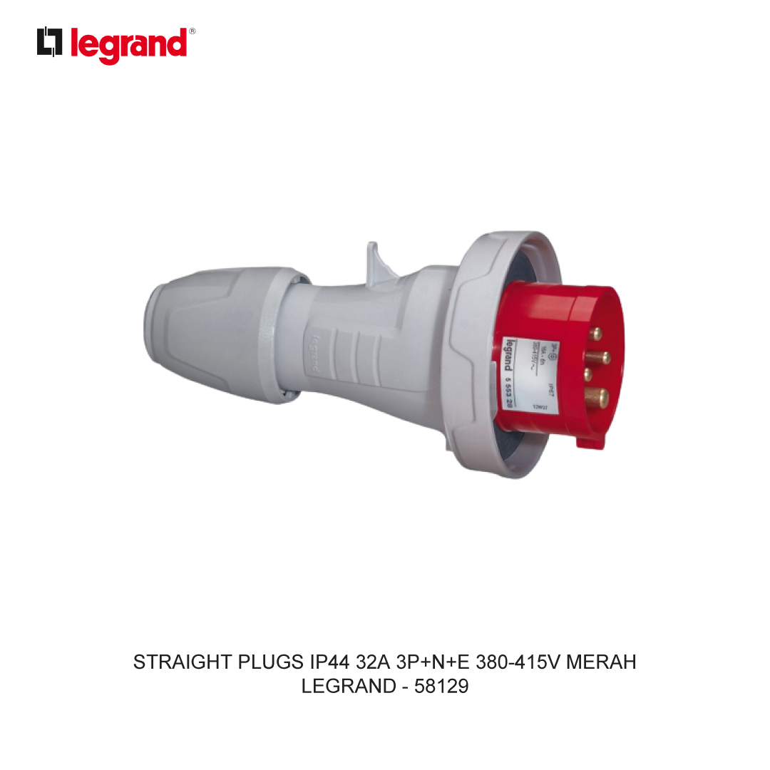 STRAIGHT PLUGS IP44 32A 3P+N+E 380-415V MERAH