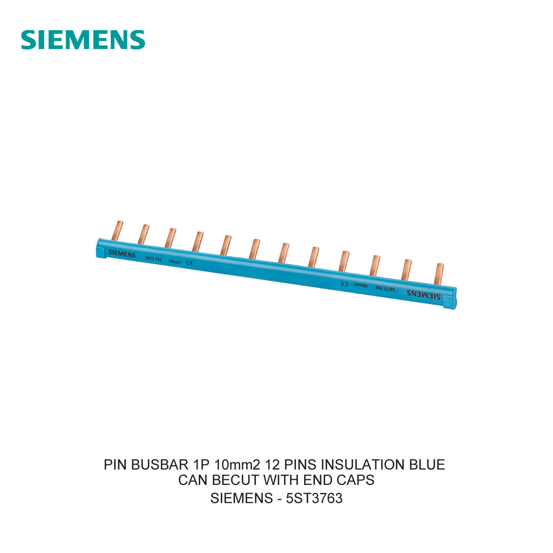 PIN BUSBAR 1P 10mm2 12 PINS INSULATION BLUE CAN BECUT WITH END CAPS