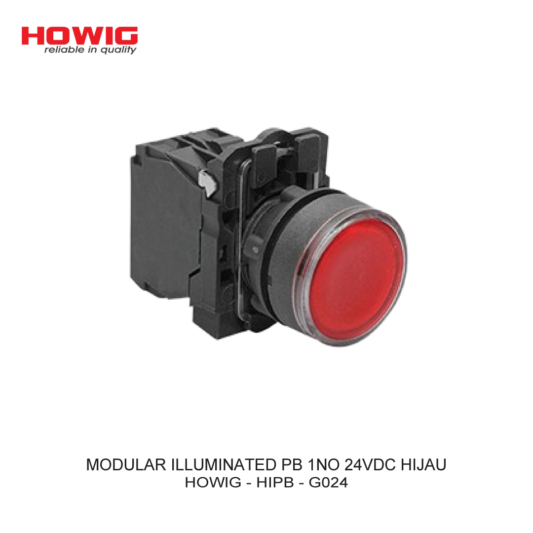 MODULAR ILLUMINATED PB 1NO 24VDC HIJAU