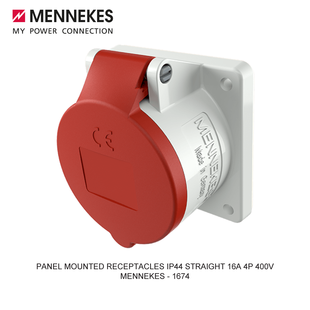 PANEL MOUNTED RECEPTACLES IP44 STRAIGHT 16A 4P 400V