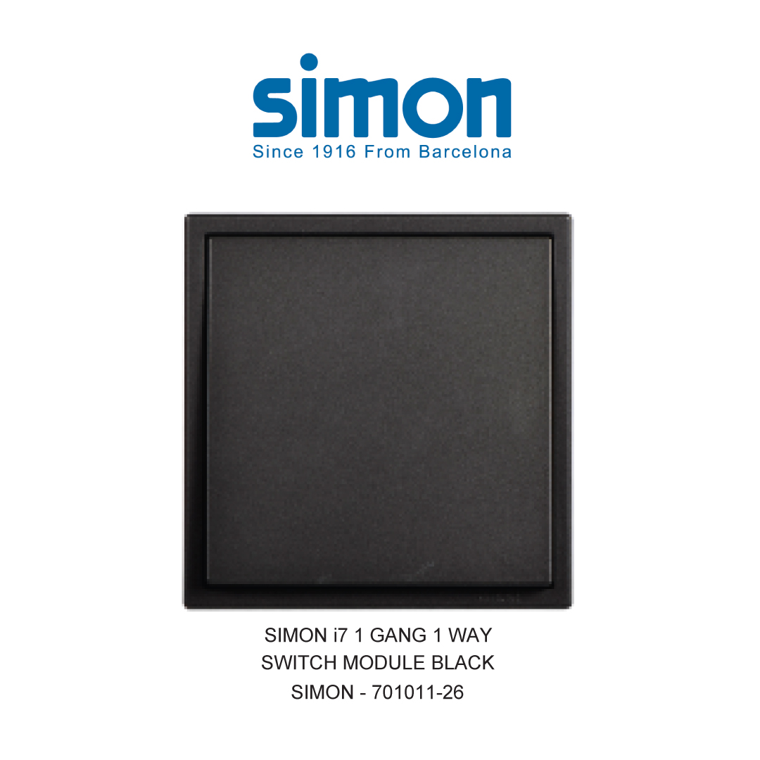 SIMON i7 1 GANG 1 WAY SWITCH MODULE BLACK