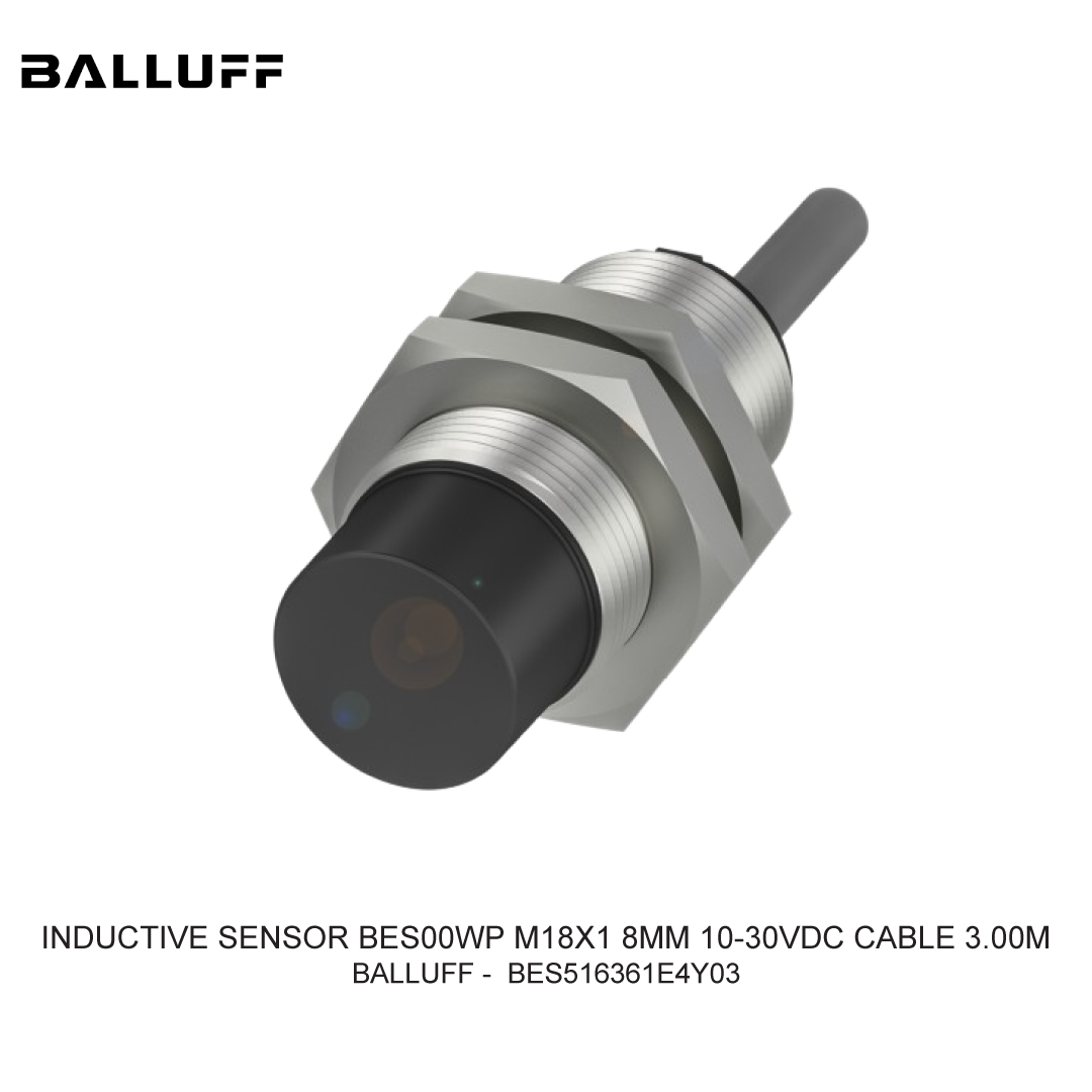 INDUCTIVE SENSOR BES00WP M18X1 8MM 10-30VDC CABLE 3.00M