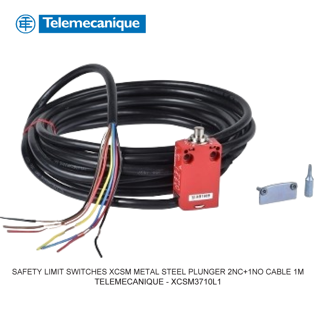 SAFETY LIMIT SWITCHES XCSM METAL STEEL PLUNGER 2NC+1NO CABLE 1M