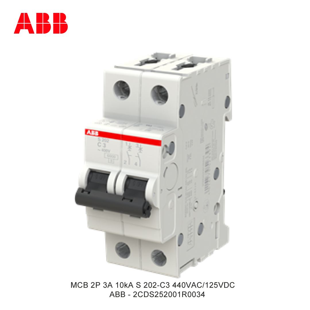MCB 2P 3A 6kA/10kA CURVA C
