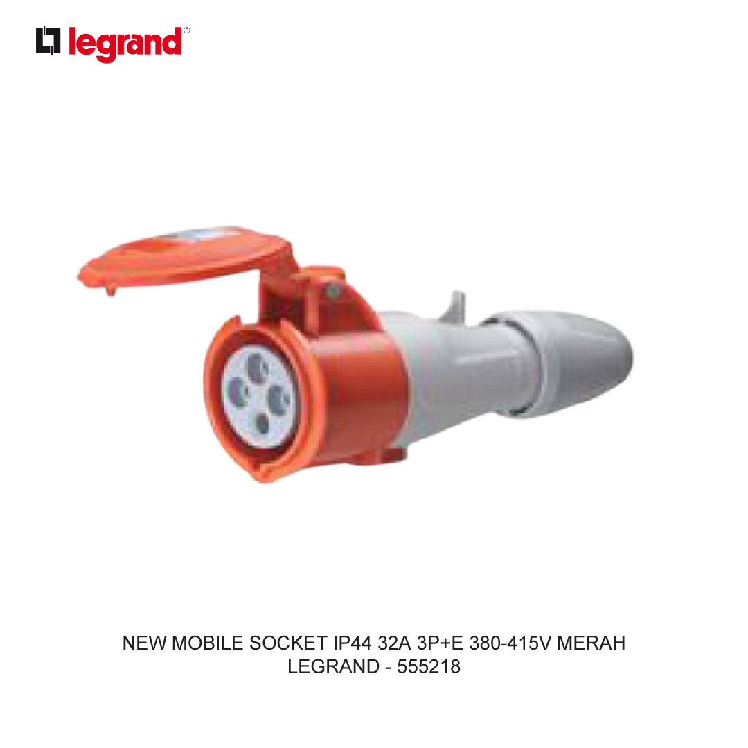 NEW MOBILE SOCKET IP44 32A 3P+E 380-415V MERAH