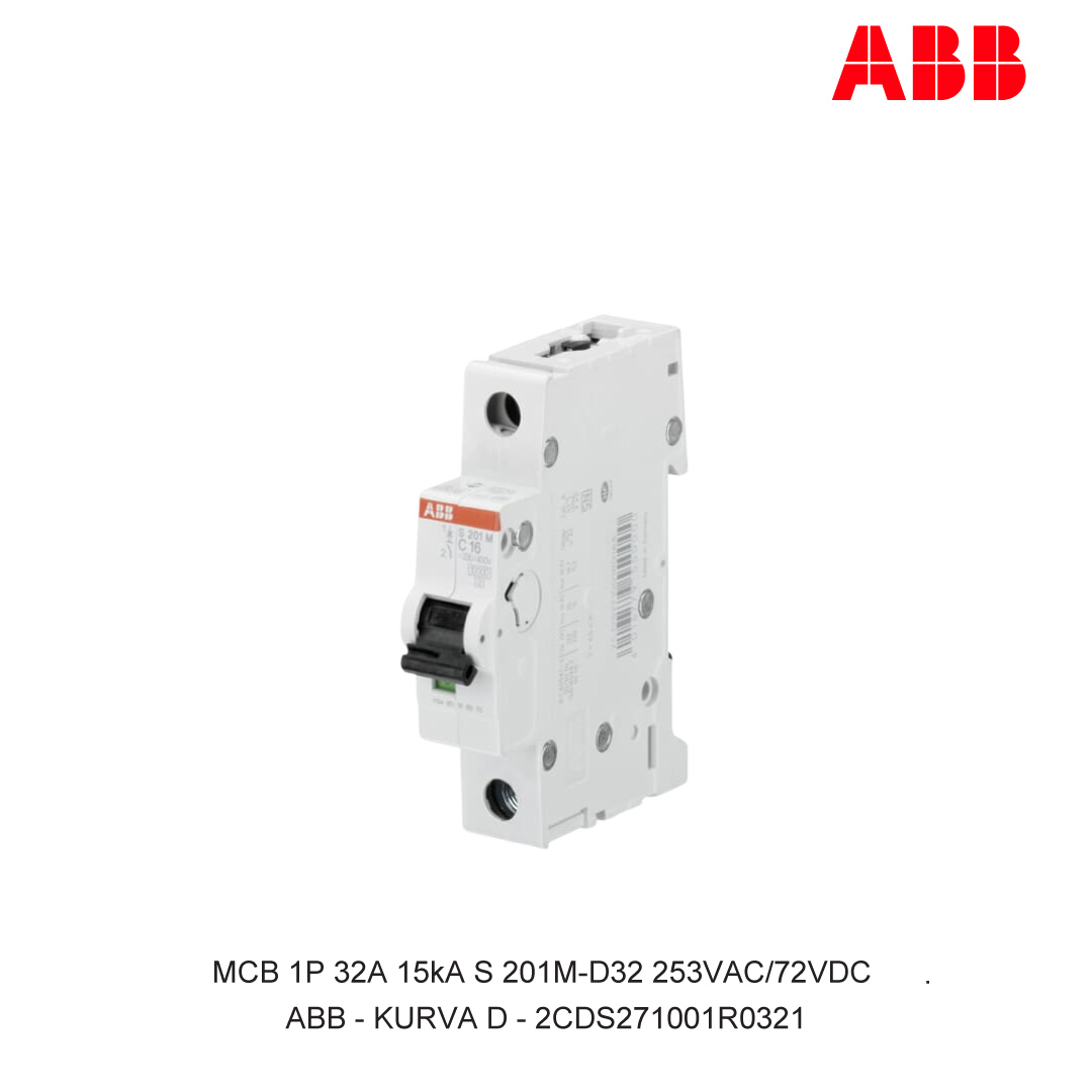 MCB 1P 32A 15kA KURVA D