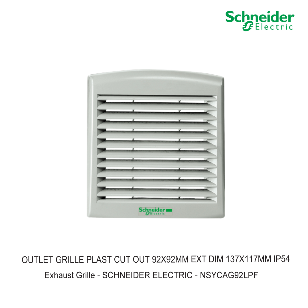 OUTLET GRILLE PLAST CUT OUT 92X92MM EXT DIM 137X117MM IP54