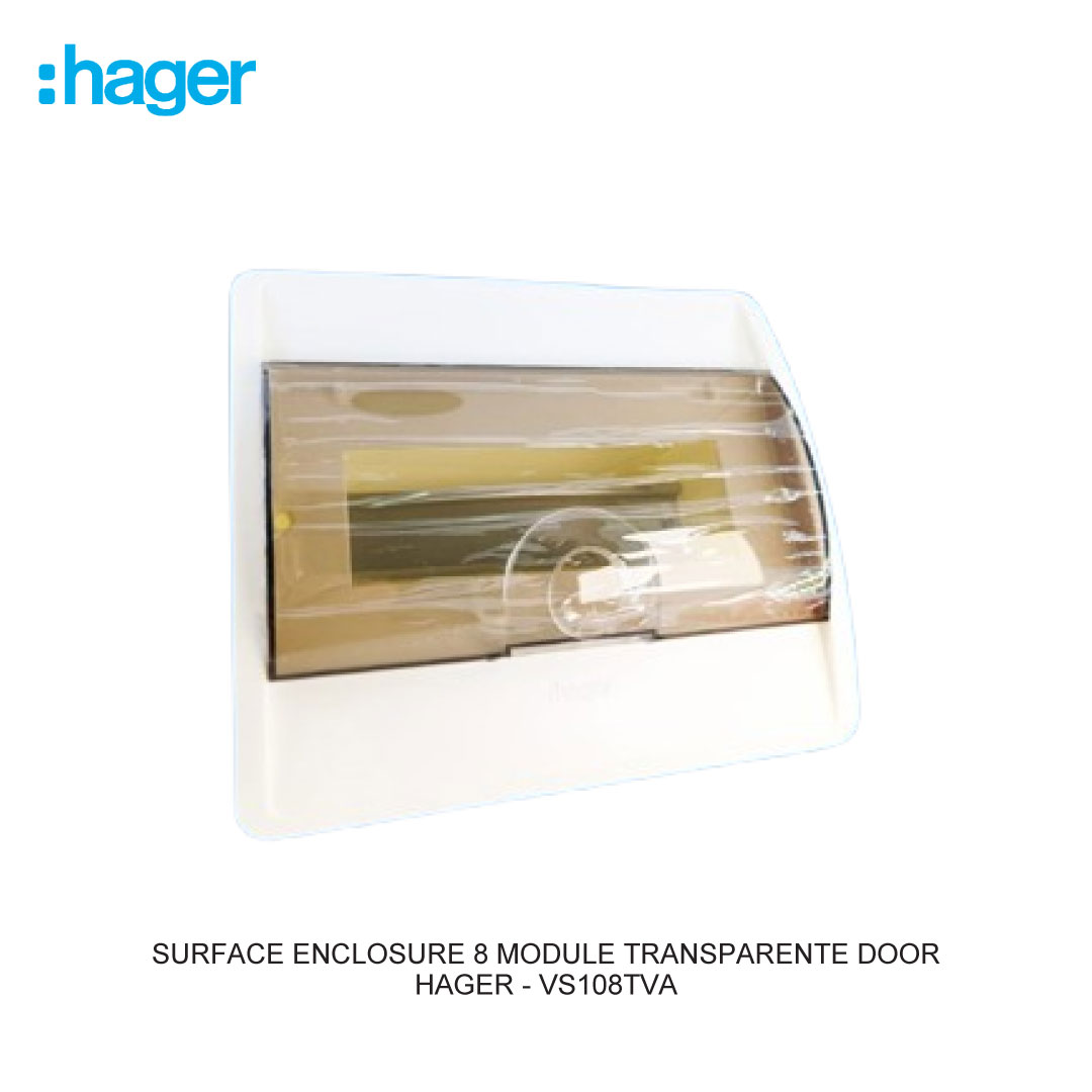SURFACE ENCLOSURE 8 MODULE TRANSPARENTE DOOR