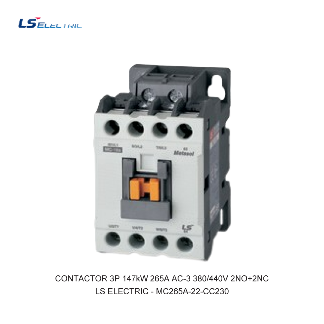 CONTACTOR 3P 147kW 265A AC-3 380/440V 2NO+2NC