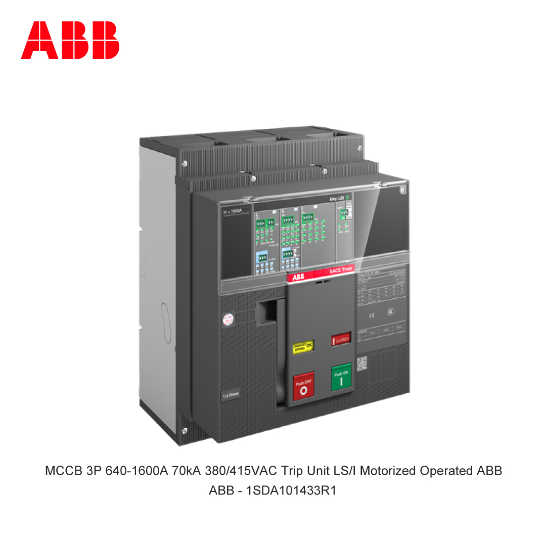 MCCB 3P 640-1600A 70kA 380/415VAC Trip Unit LS/I Motorized Operated ABB