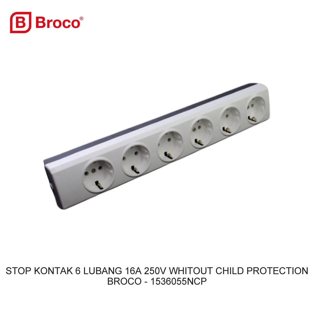 STOP KONTAK 6 LUBANG 16A 250V WITHOUT CHILD PROTECTION