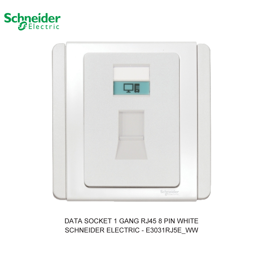 DATA SOCKET 1 GANG RJ45 8 PIN WHITE