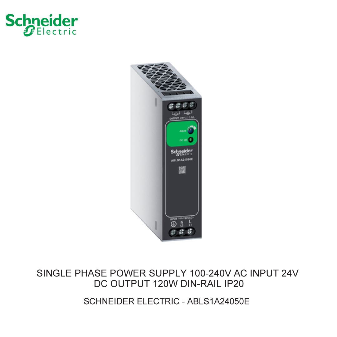 SINGLE PHASE POWER SUPPLY 100-240V AC INPUT 24V DC OUTPUT 120W DIN-RAIL IP20