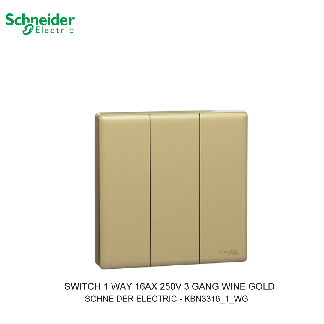 SWITCH 1 WAY 16AX 250V 3 GANG WINE GOLD VIVACE E