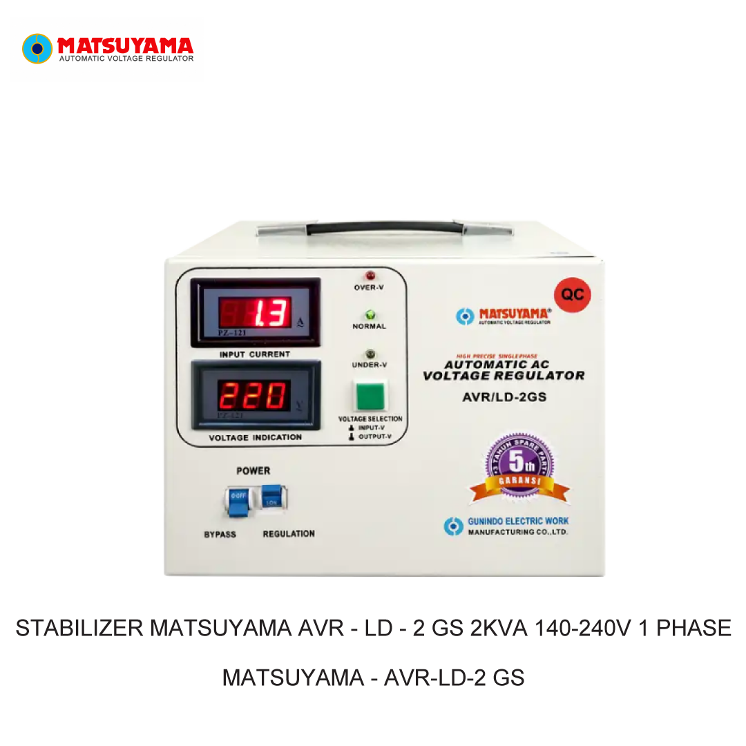 STABILIZER MATSUYAMA AVR - LD - 2 GS 2KVA 140-240V 1 PHASE