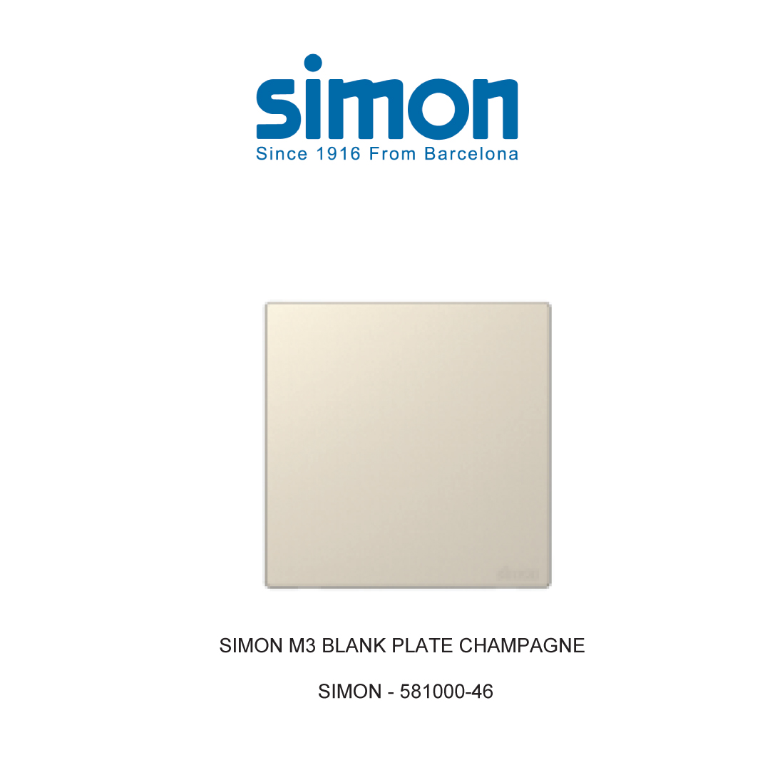 SIMON M3 BLANK PLATE CHAMPAGNE