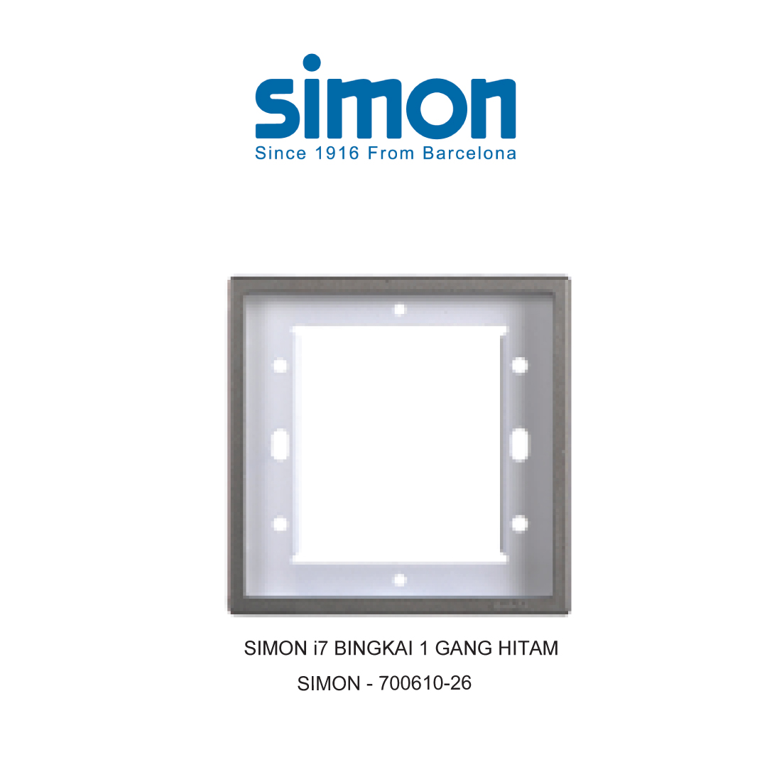 SIMON i7 1 GANG FRAME BLACK