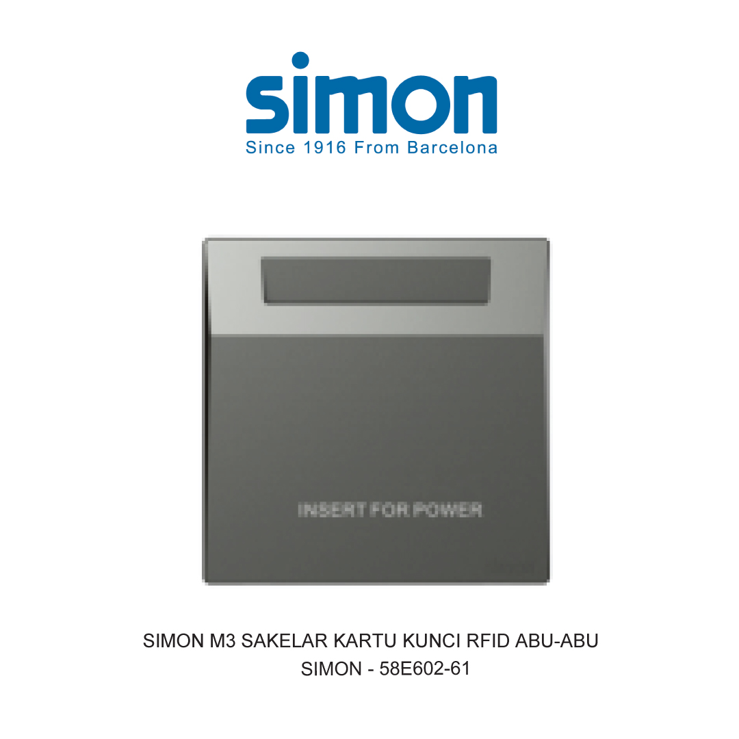 SIMON M3 SAKELAR KARTU KUNCI RFID ABU-ABU