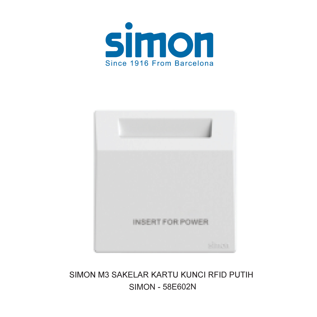 SIMON M3 SAKELAR KARTU KUNCI RFID PUTIH