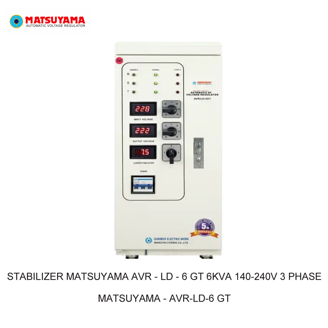 STABILIZER MATSUYAMA AVR - LD - 6 GT 6KVA 140-240V 3 PHASE