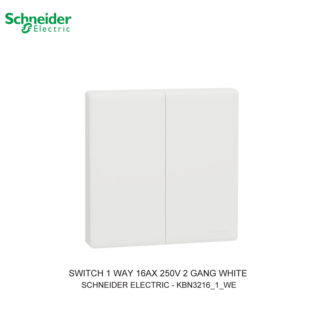 SWITCH 1 WAY 16AX 250V 2 GANG WHITE VIVACE E